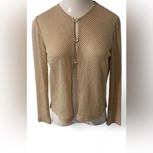 Vintage 60s-70s Tan Long Sleeve Button-Up Cardigan